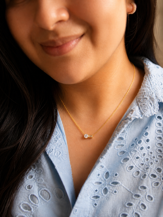 Celeste Duo Crystal Necklace