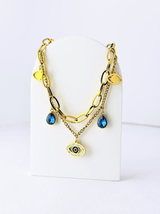 Heart evil eye bracelets