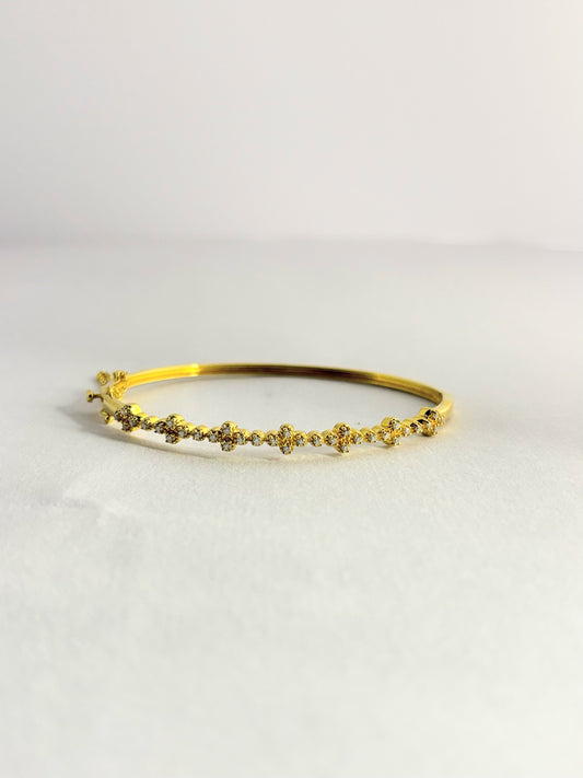 Golden Blossom – Moissanite Floral Bangle
