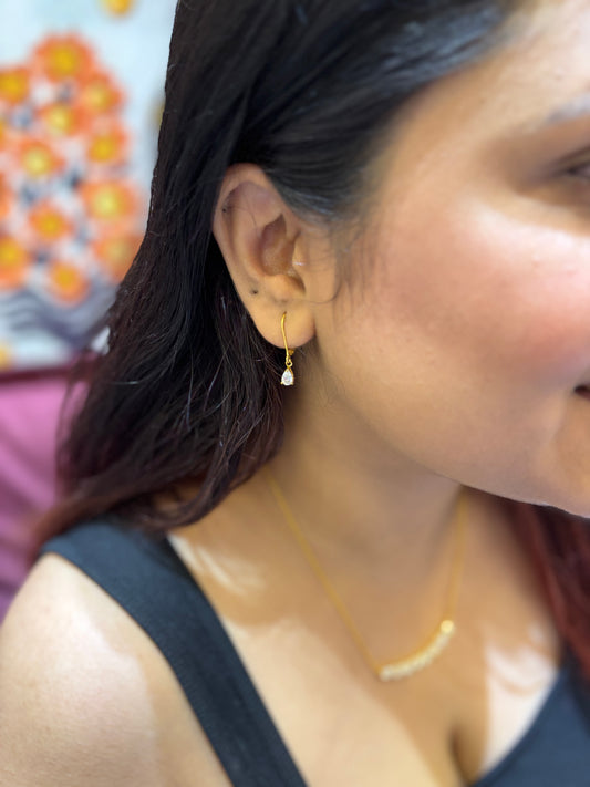 Golden Teardrop – Moissanite Dangle Earrings