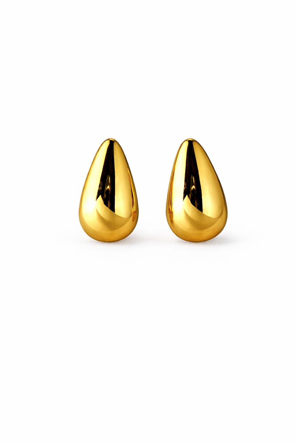 Golden Teardrop Stud Earrings