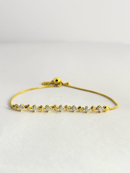 Golden Radiance – Moissanite Adjustable Bracelet