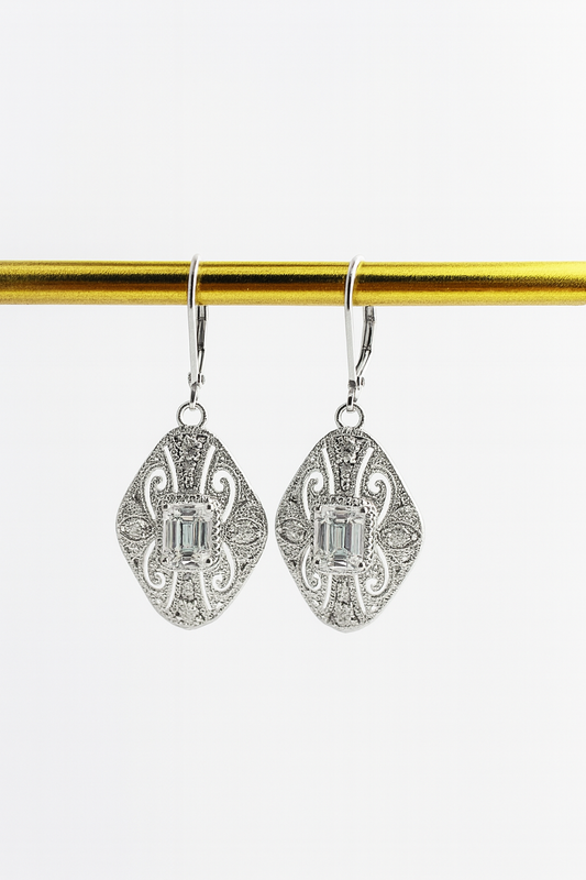 925 Silver Crystal Drop Earrings