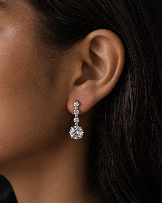 Starlight Drops – Moissanite Earrings