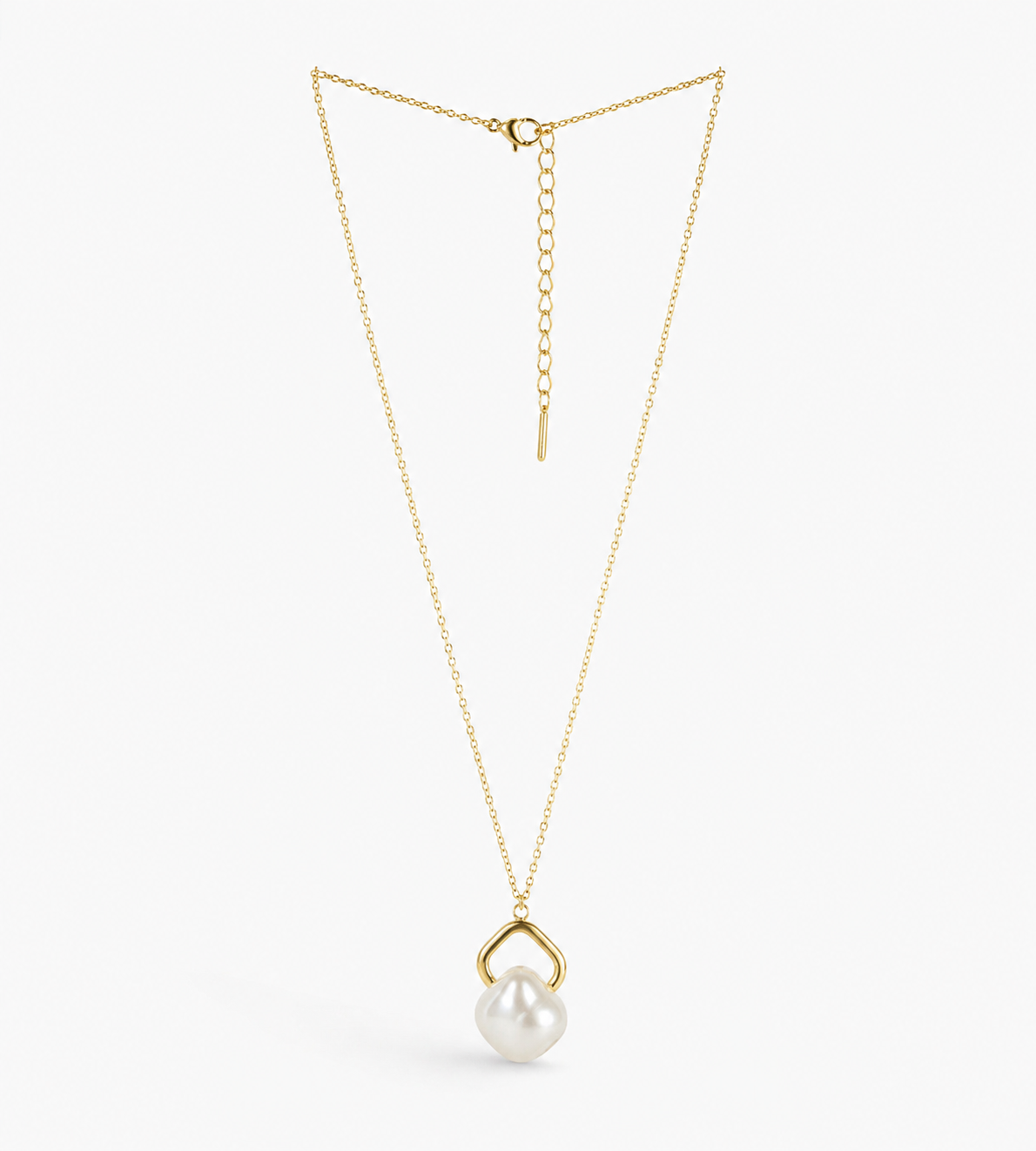Golden Pearl Lock Necklace