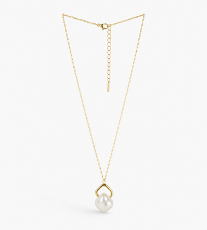Golden Pearl Lock Necklace