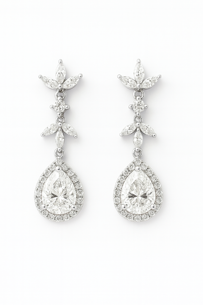 Golden Bloom – Moissanite Drop Earrings