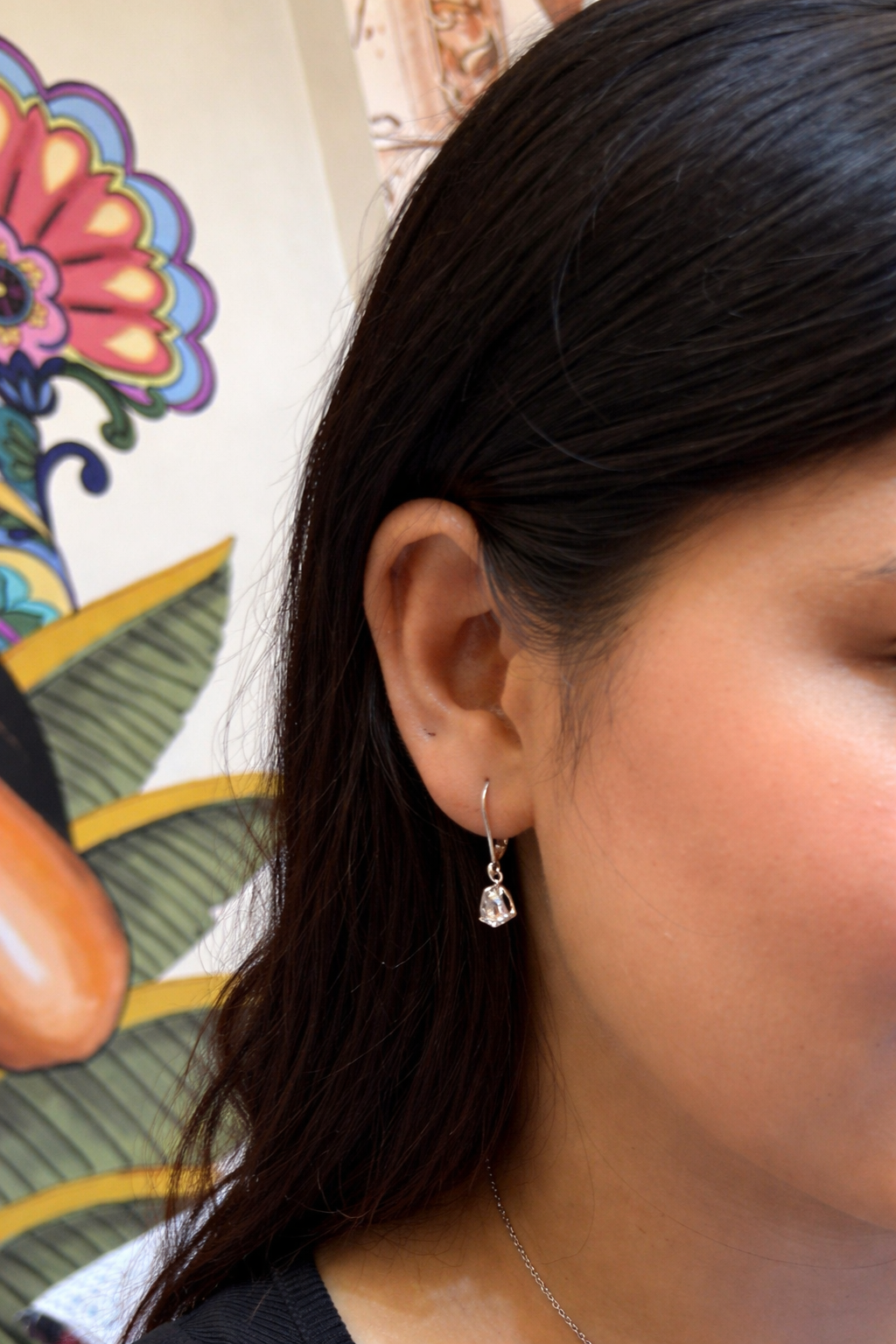 Silver Teardrop – Moissanite Dangle Earrings