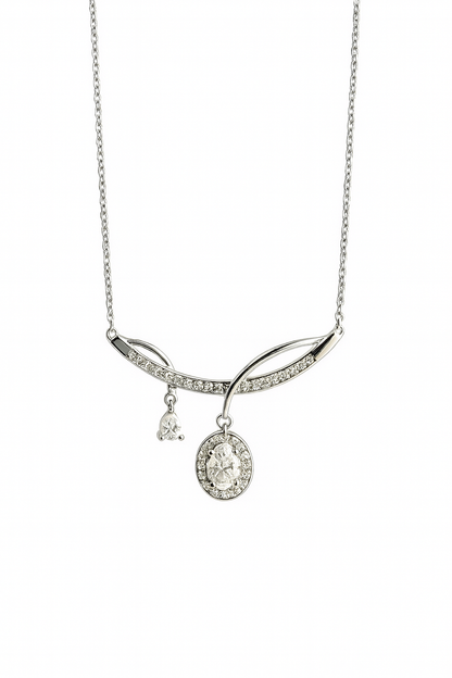 Golden Glow – Moissanite Drop Necklace