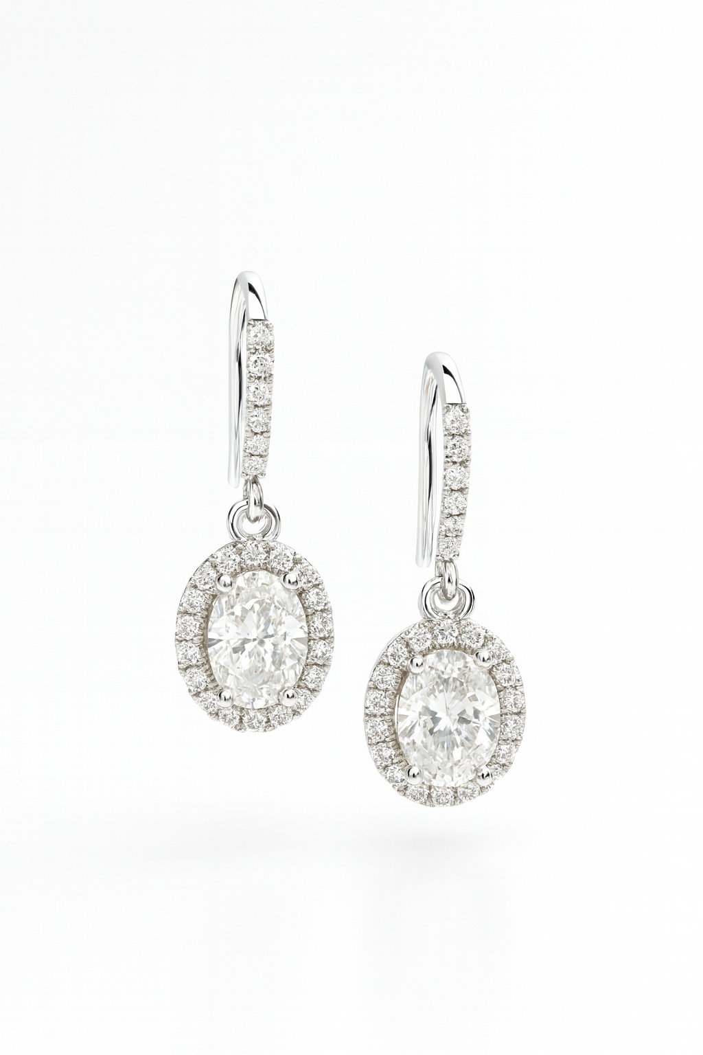 Golden Halo – Moissanite Drop Earrings
