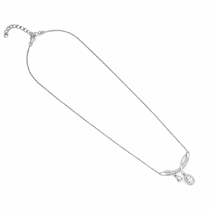 Moonlit Charm – Silver Moissanite Necklace