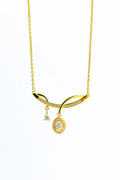 Golden Glow – Moissanite Drop Necklace
