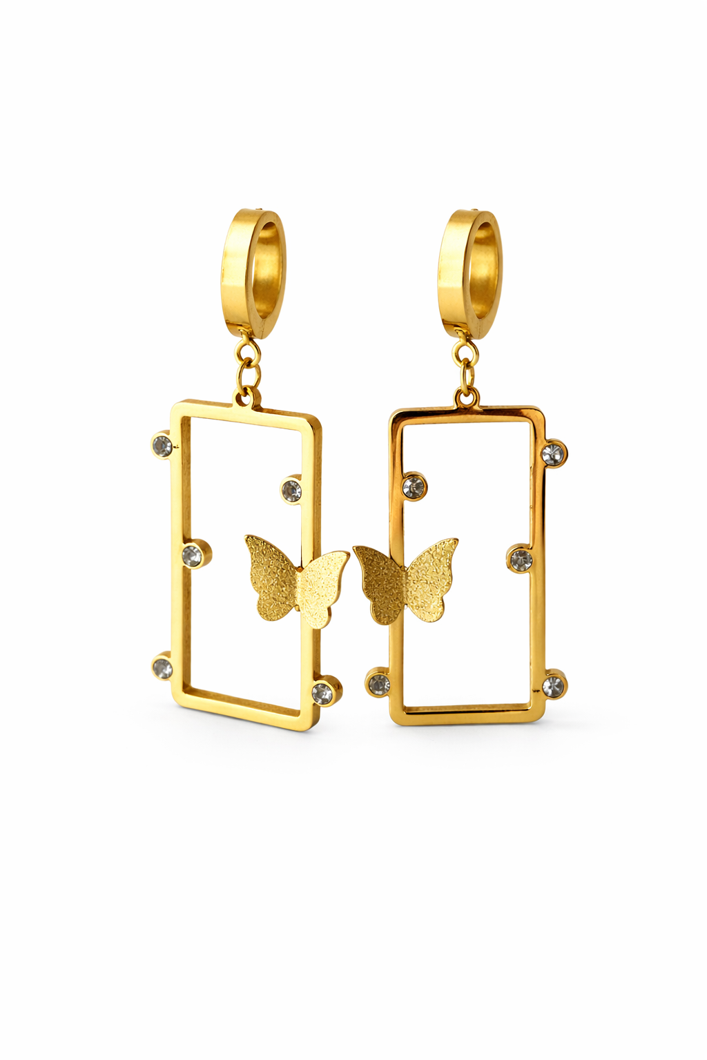Golden Butterfly Frame Earrings