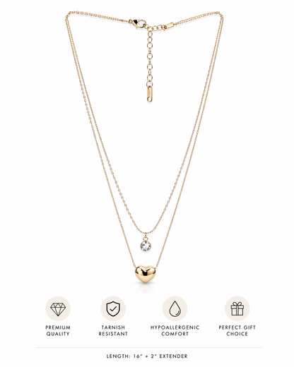Golden Heart Layered Necklace