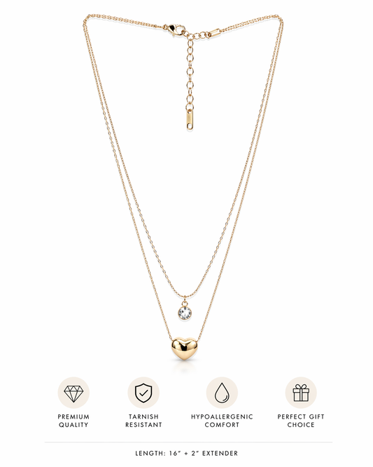 Golden Heart Layered Necklace