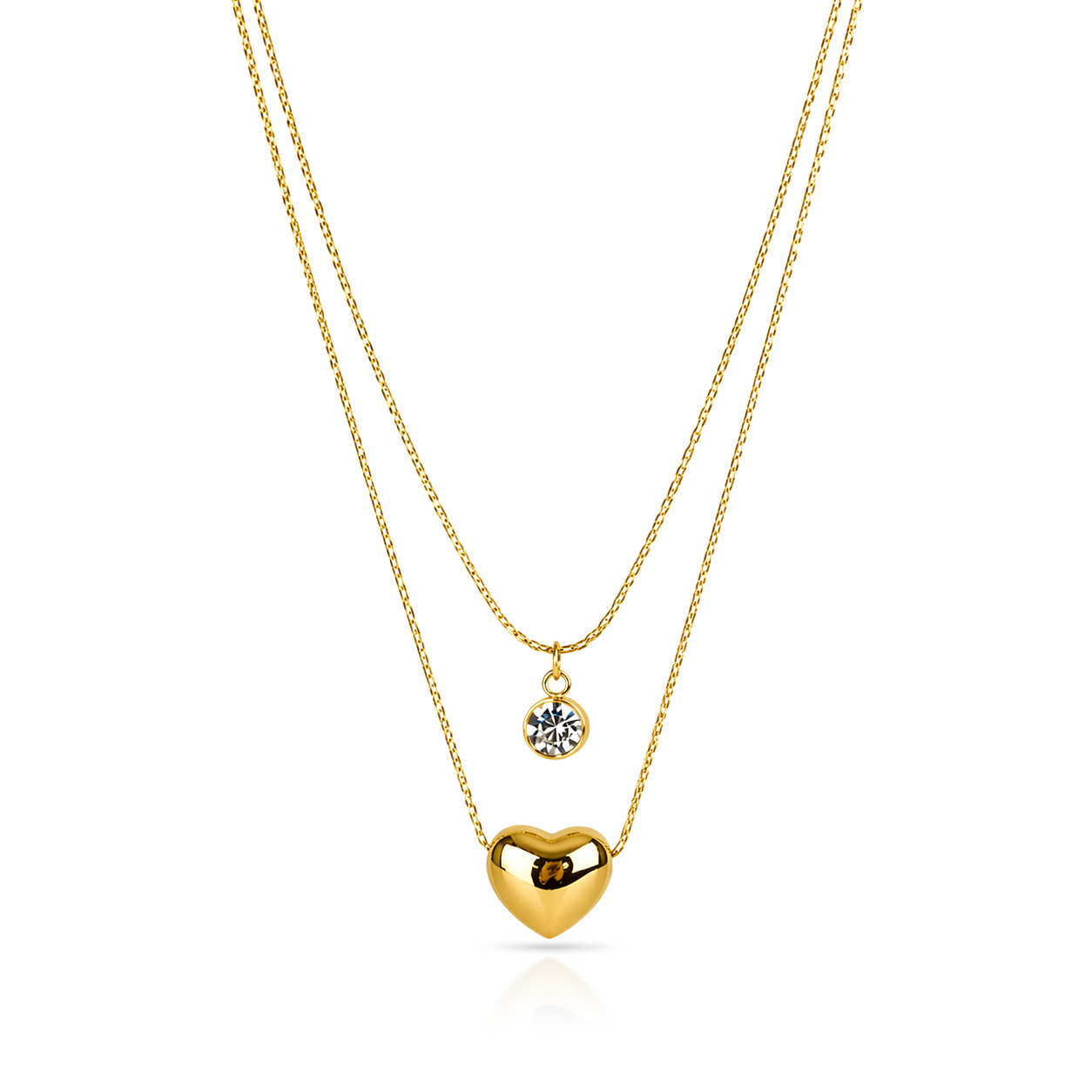 Golden Heart Layered Necklace