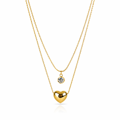 Golden Heart Layered Necklace