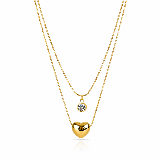 Golden Heart Layered Necklace