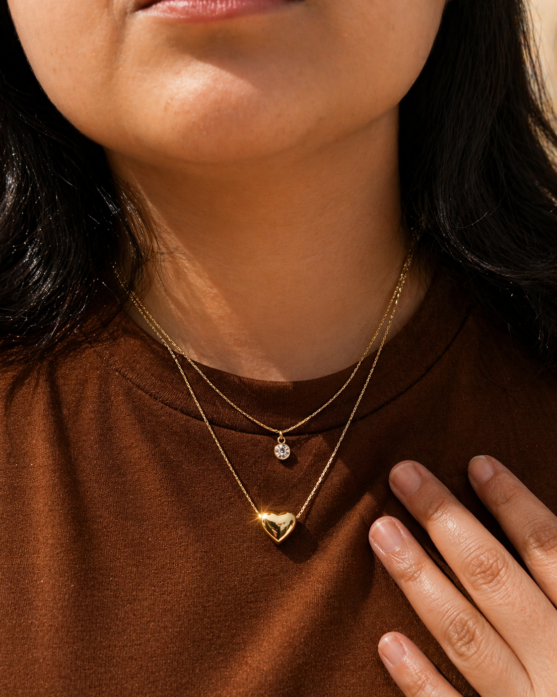 Golden Heart Layered Necklace