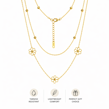 Golden Daisy Layered Necklace