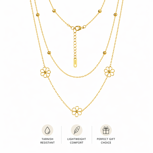 Golden Daisy Layered Necklace