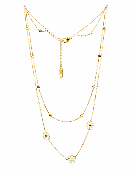 Golden Daisy Layered Necklace