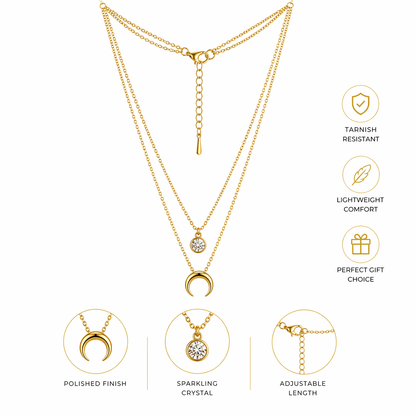 Celestial Moon Layered Necklace