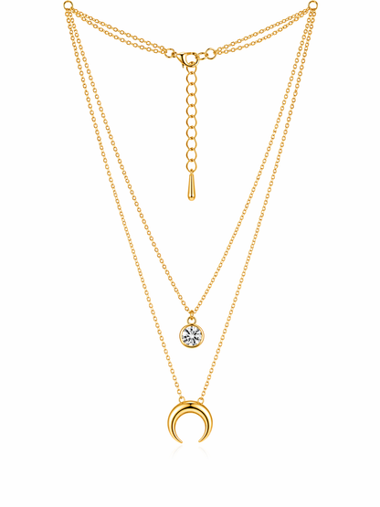 Celestial Moon Layered Necklace