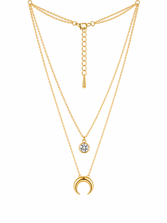 Celestial Moon Layered Necklace
