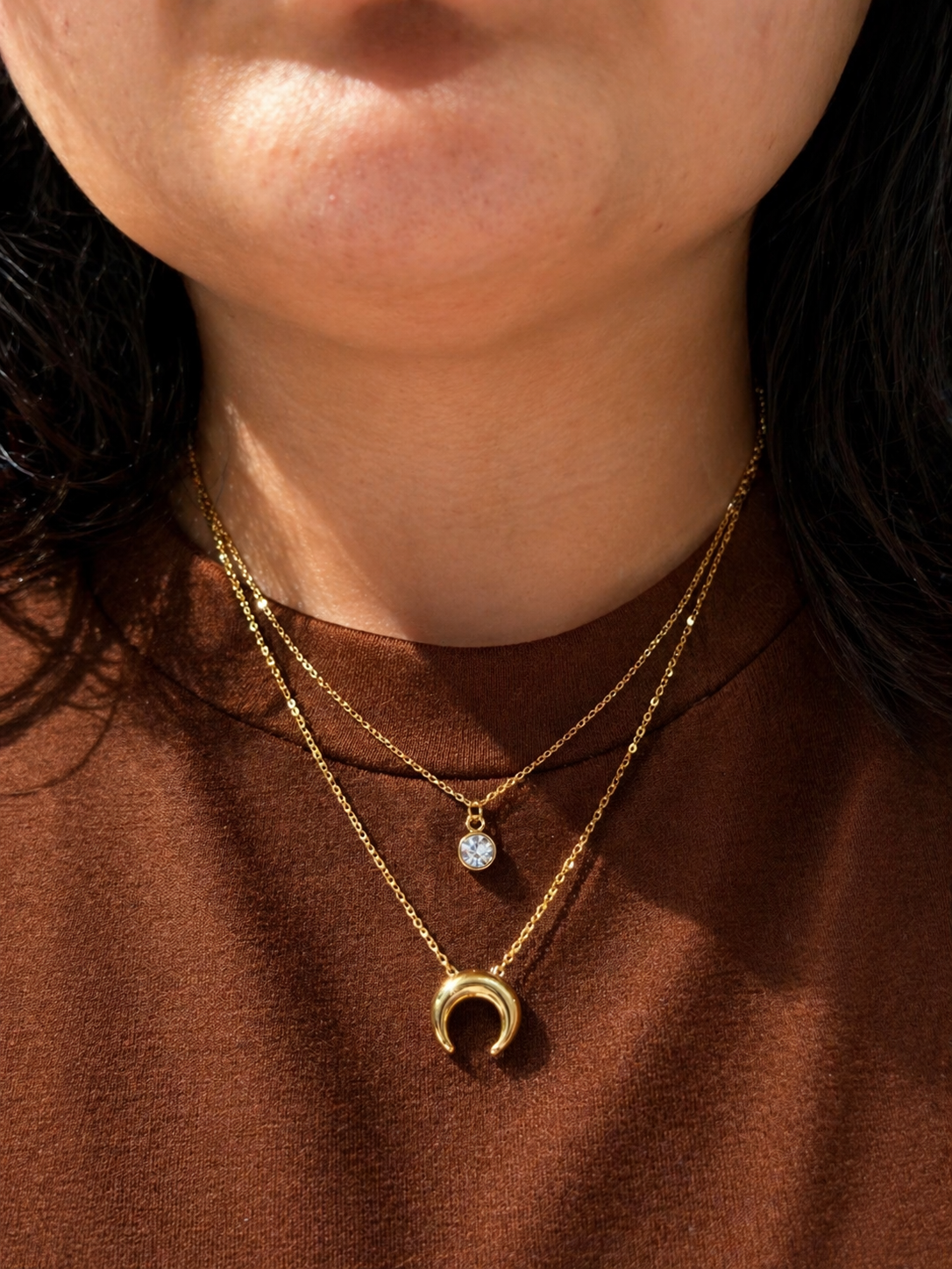 Celestial Moon Layered Necklace