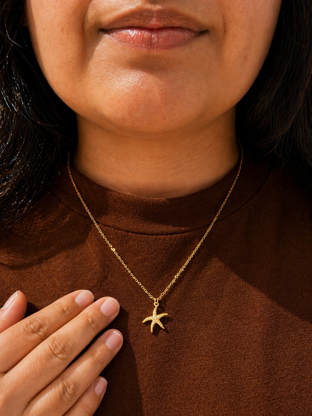 Golden Starfish Necklace