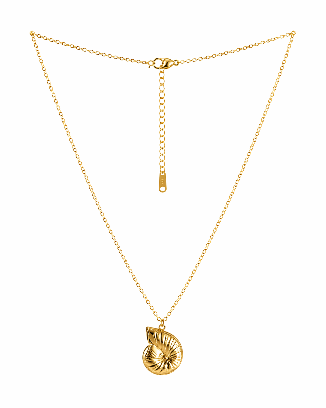 Golden Shell Spiral Necklace