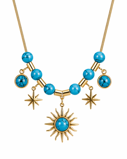 Celestial Turquoise Charm Necklace