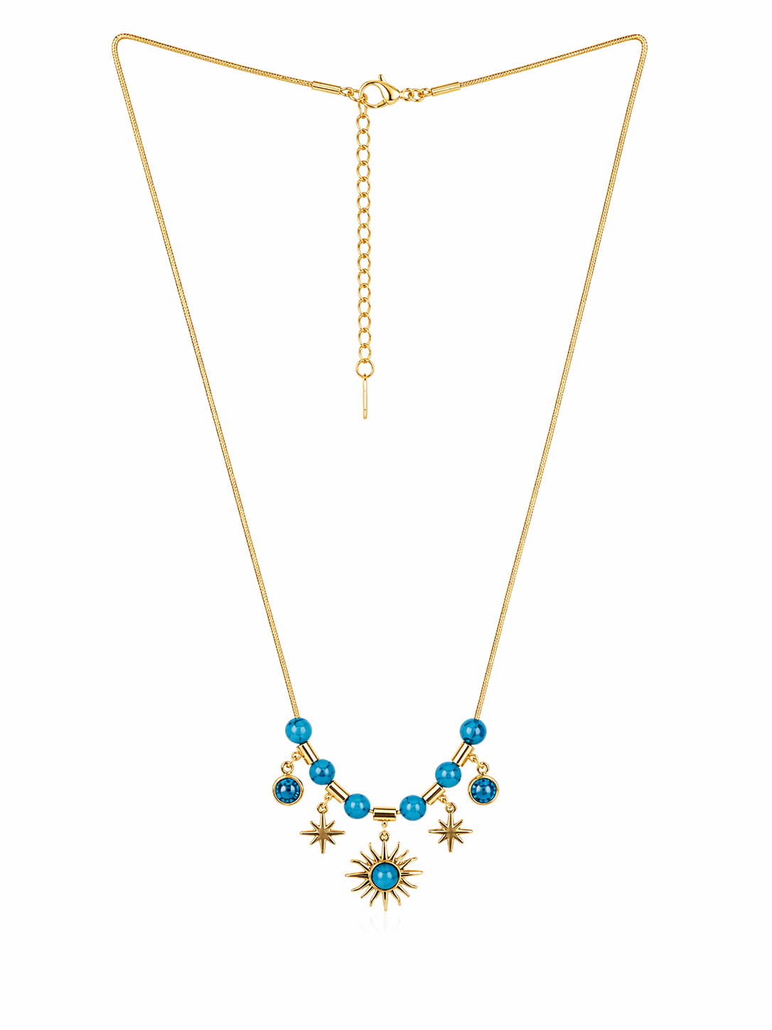 Celestial Turquoise Charm Necklace