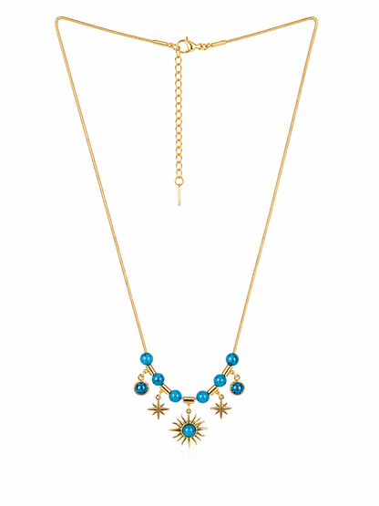 Celestial Turquoise Charm Necklace