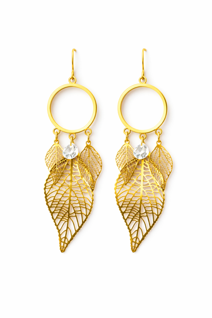 Golden Halo Drop Earrings