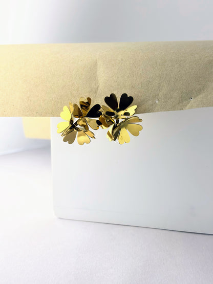 Golden Cluster Blossom Earrings