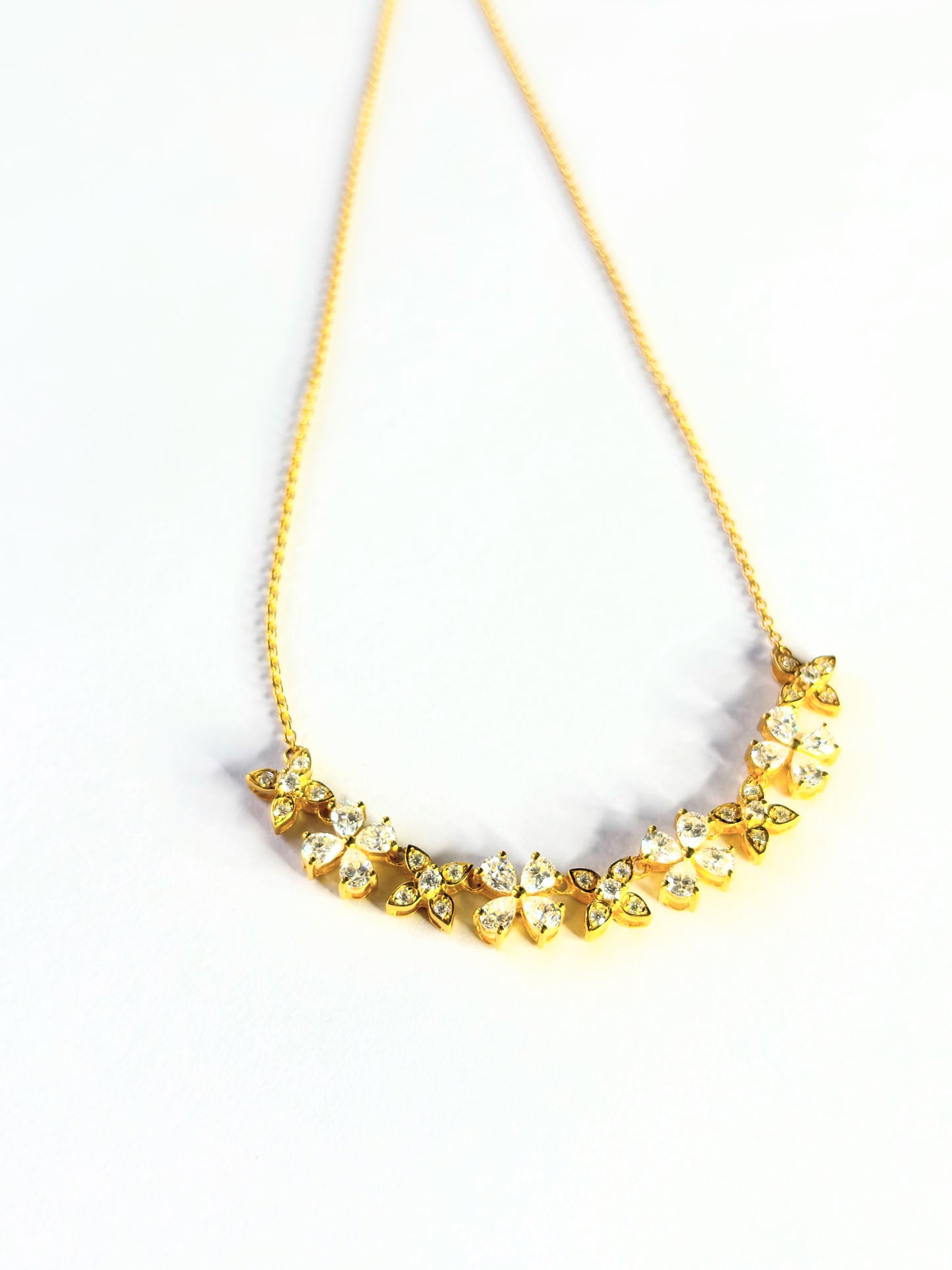 Golden Bloom – Moissanite Floral Necklace