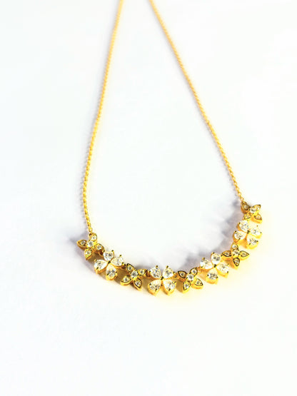 Golden Bloom – Moissanite Floral Necklace