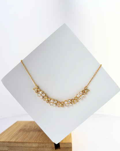 Golden Bloom – Moissanite Floral Necklace