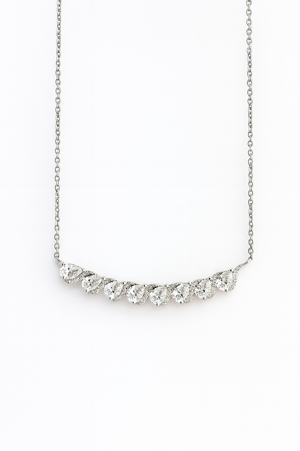 Moonlit Glow – Silver Moissanite Necklace