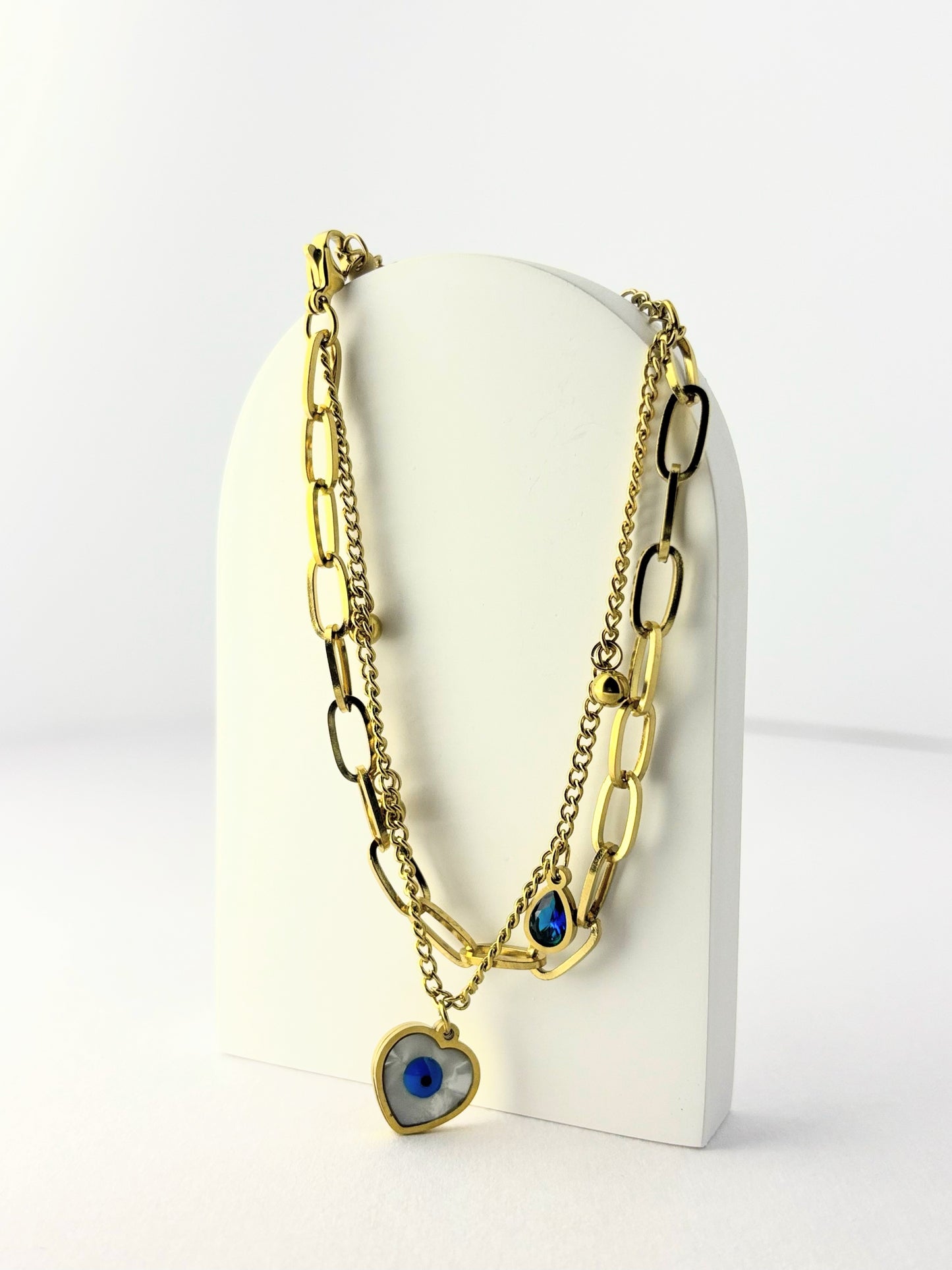 Heart evil eye bracelets