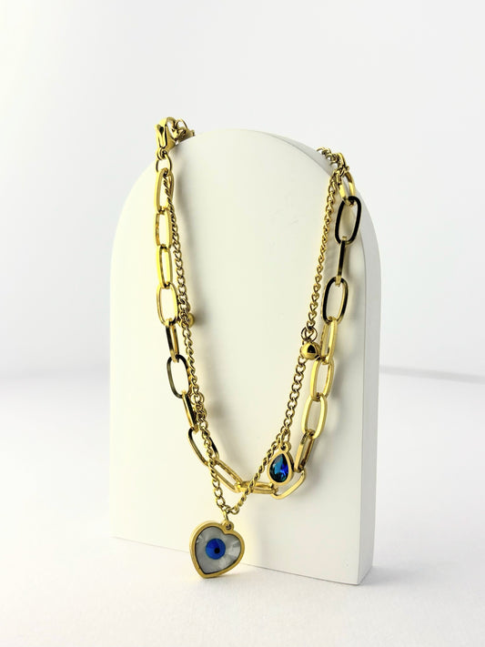 Heart evil eye bracelets