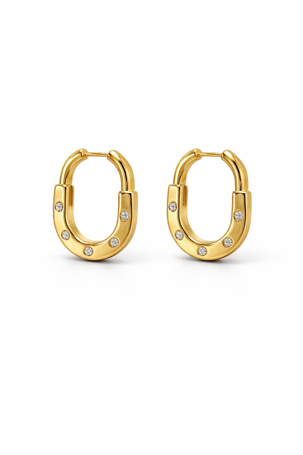 Golden Crystal Hoop Earrings