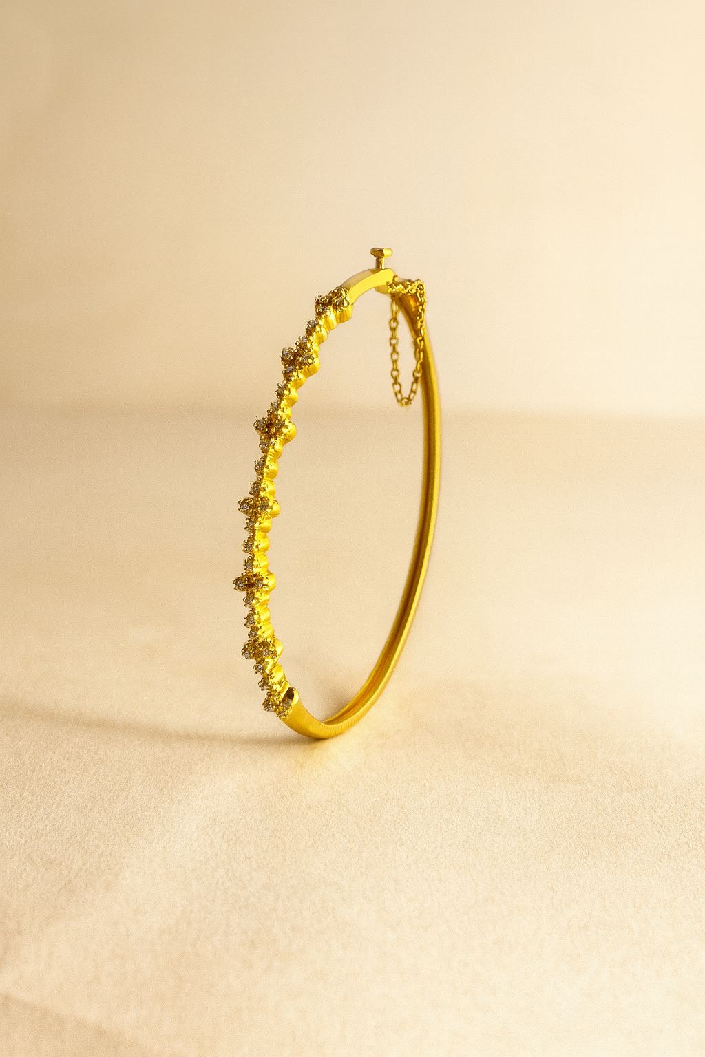 Golden Blossom – Moissanite Floral Bangle
