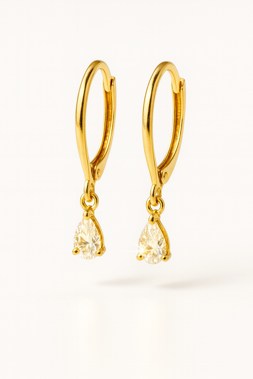 Golden Teardrop – Moissanite Dangle Earrings