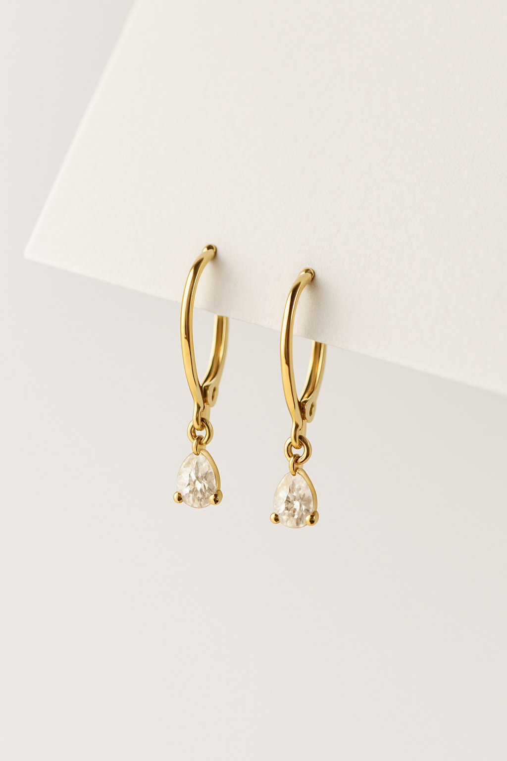 Golden Teardrop – Moissanite Dangle Earrings