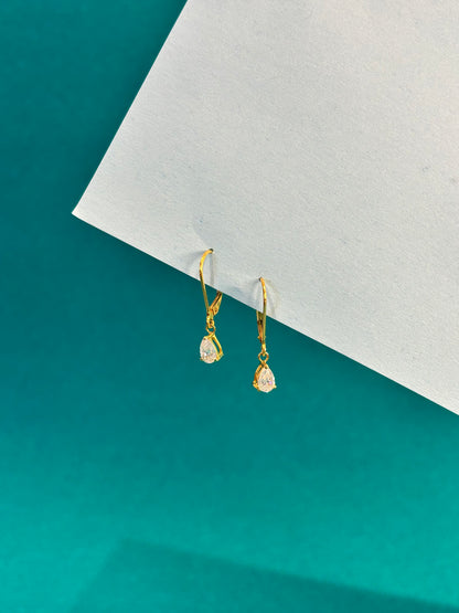 Golden Teardrop – Moissanite Dangle Earrings