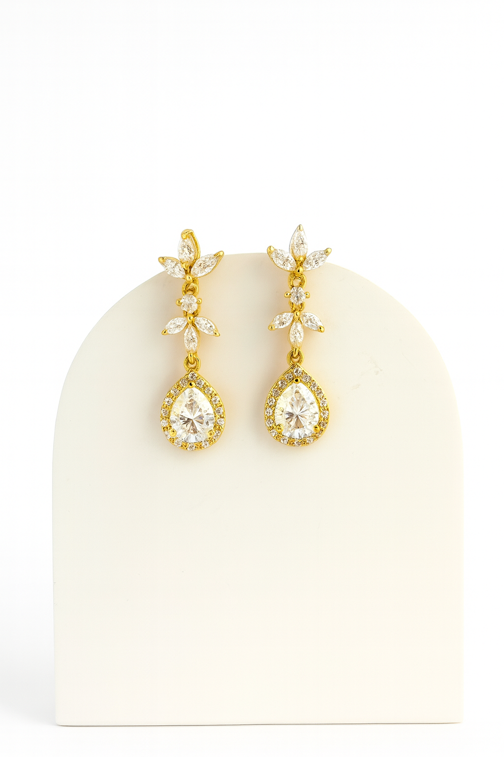 Golden Bloom – Moissanite Drop Earrings