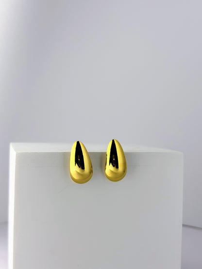 Golden Teardrop Stud Earrings